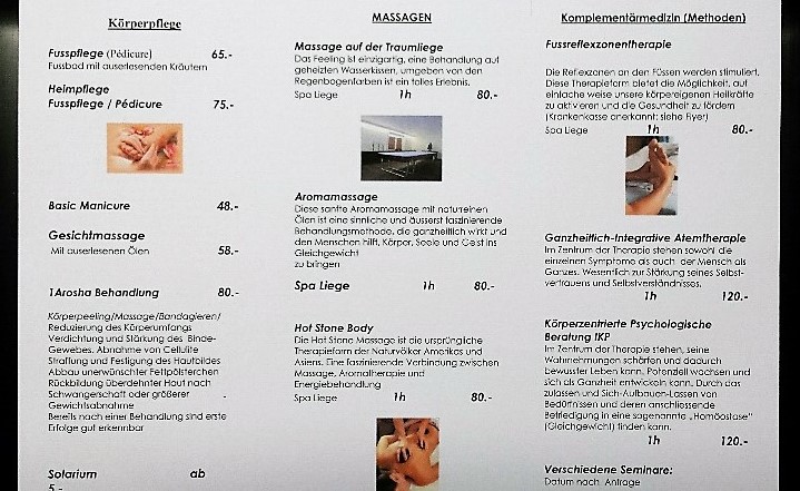 Preisliste Sololei Gesundheitspraxis